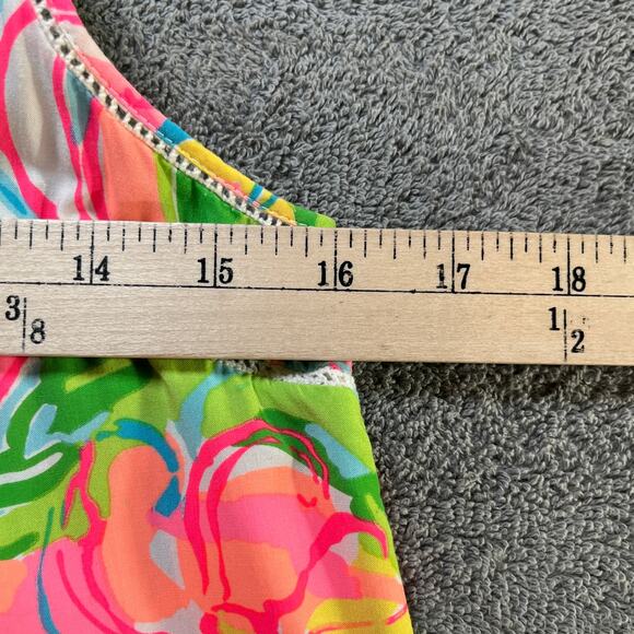 Lilly Pulitzer Tank Top Women XS Pink Green So A Peeling Flutter Racerback Beach - Picture 10 of 10